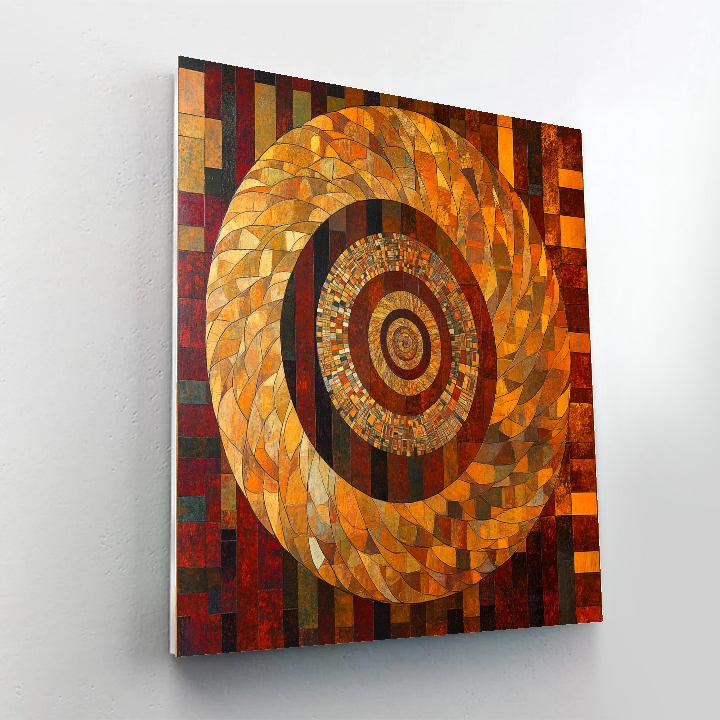 Gustav Klimt Inspired Abstract Autumnal Spiral paint by number