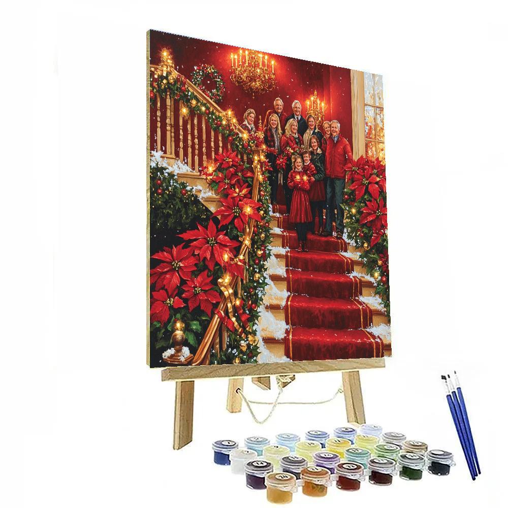 Poinsettia Staircase Reunion Number painting