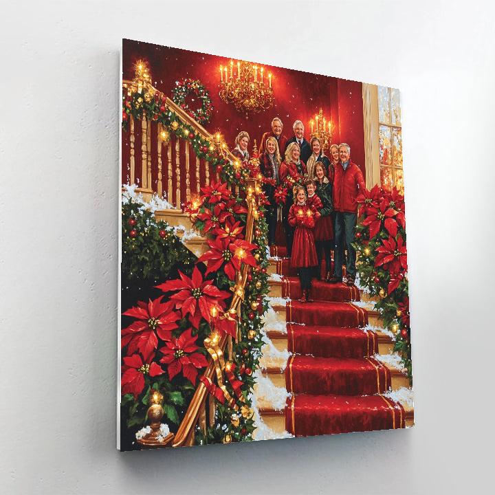 Poinsettia Staircase Reunion Number painting