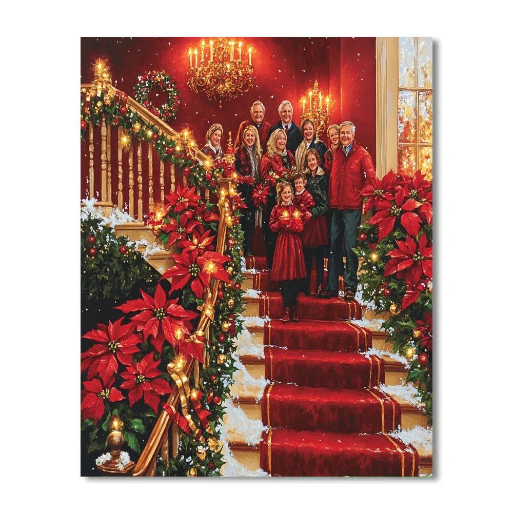 Poinsettia Staircase Reunion Number painting