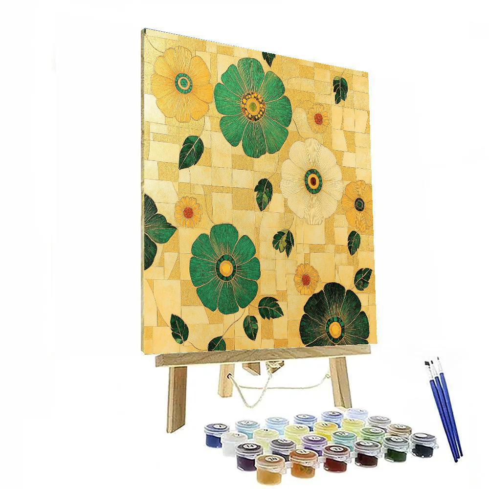 Gustav Klimt Inspired Radiant Floral Circles DIY paint by numbers