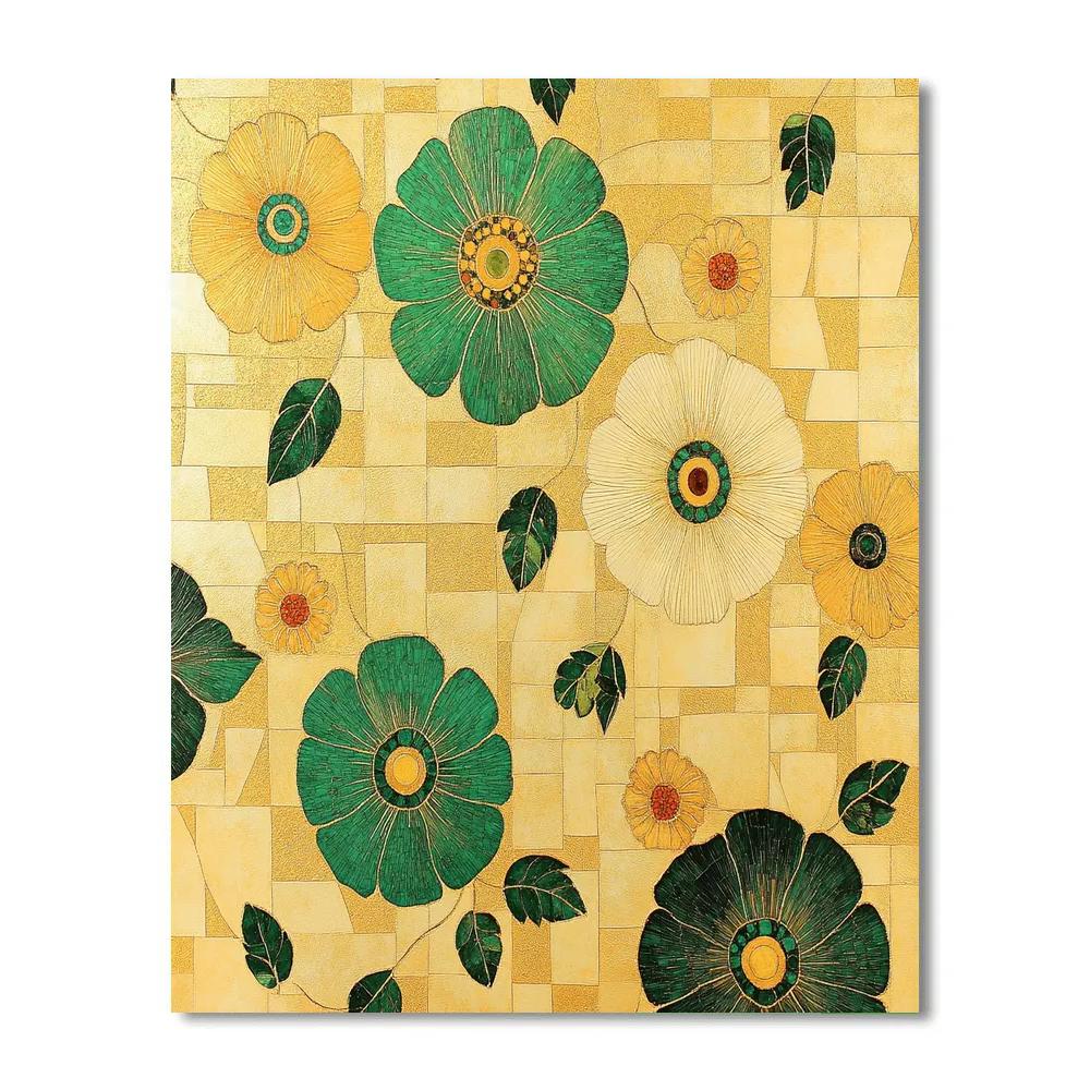 Gustav Klimt Inspired Radiant Floral Circles DIY paint by numbers