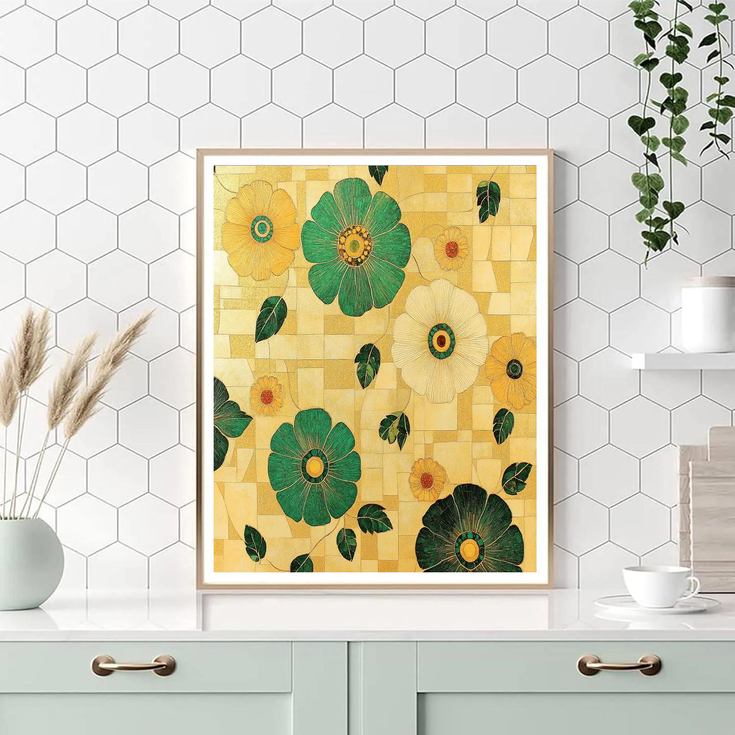 Gustav Klimt Inspired Radiant Floral Circles DIY paint by numbers