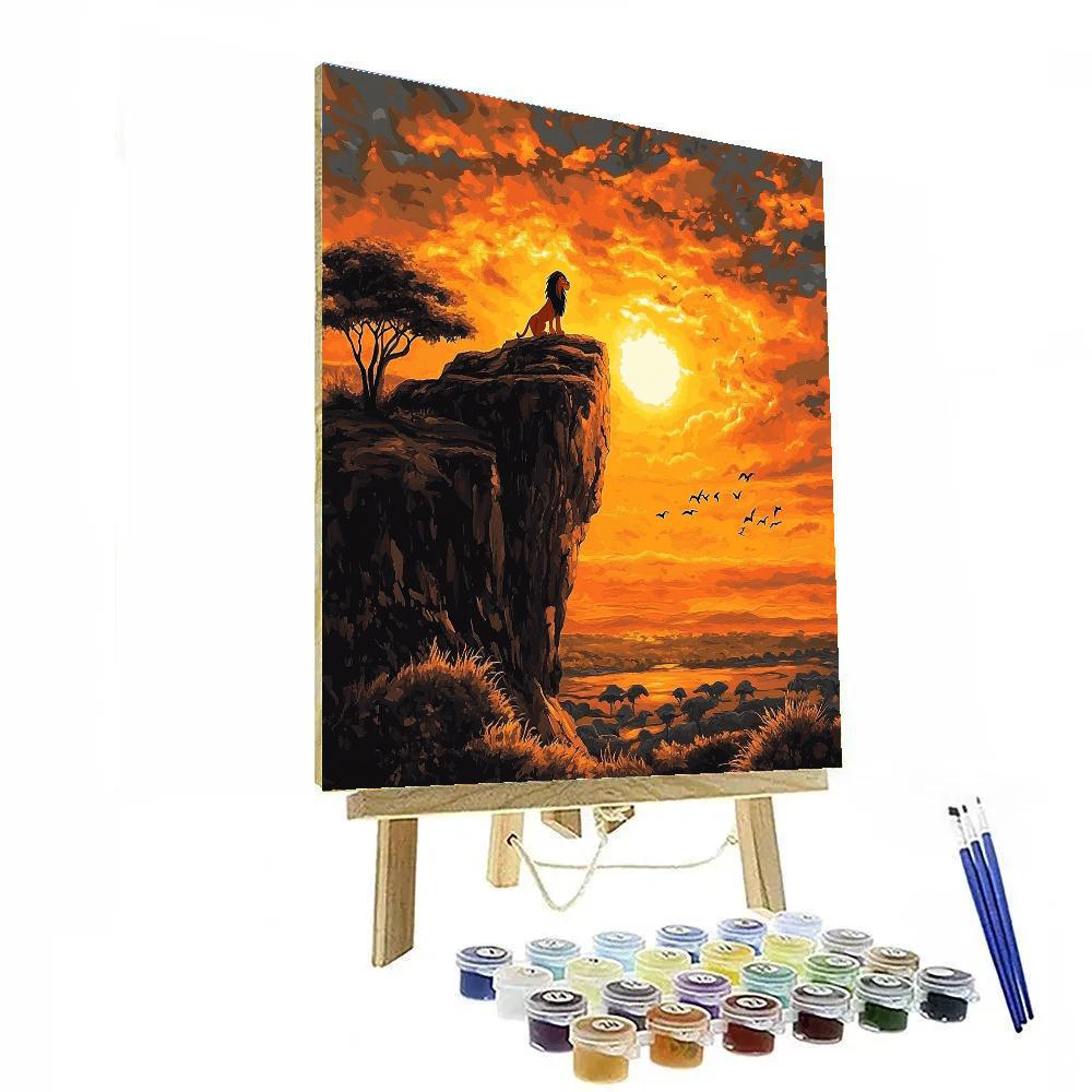 Simba Pride Rock Sunset Disney Inspired DIY paint by numbers
