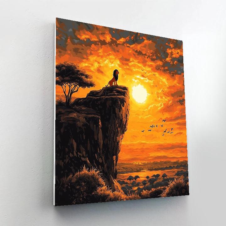 Simba Pride Rock Sunset Disney Inspired DIY paint by numbers