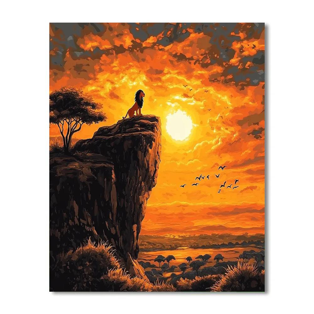 Simba Pride Rock Sunset Disney Inspired DIY paint by numbers