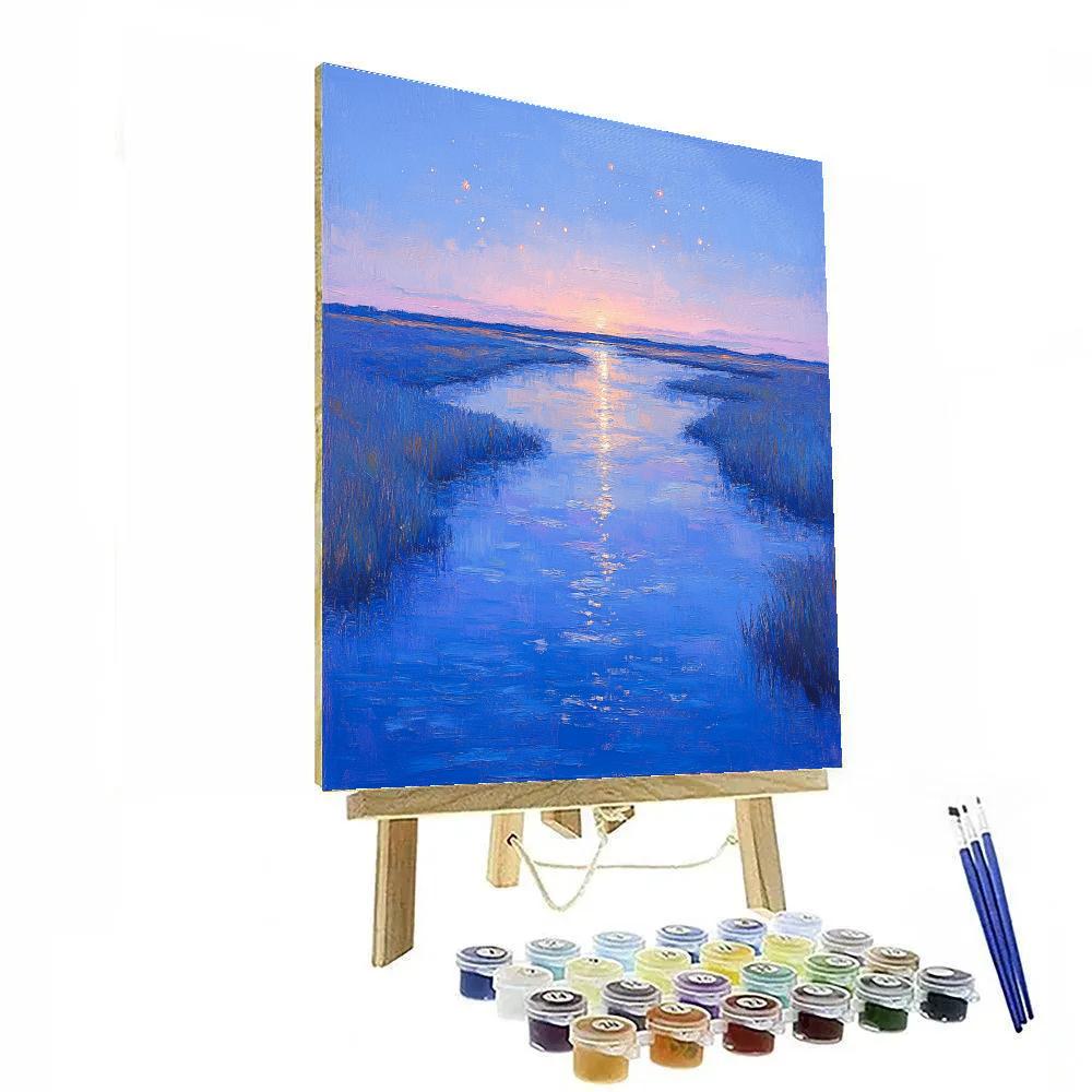 Sisley Inspired River Under Starlit Dawn Paint by numbers art