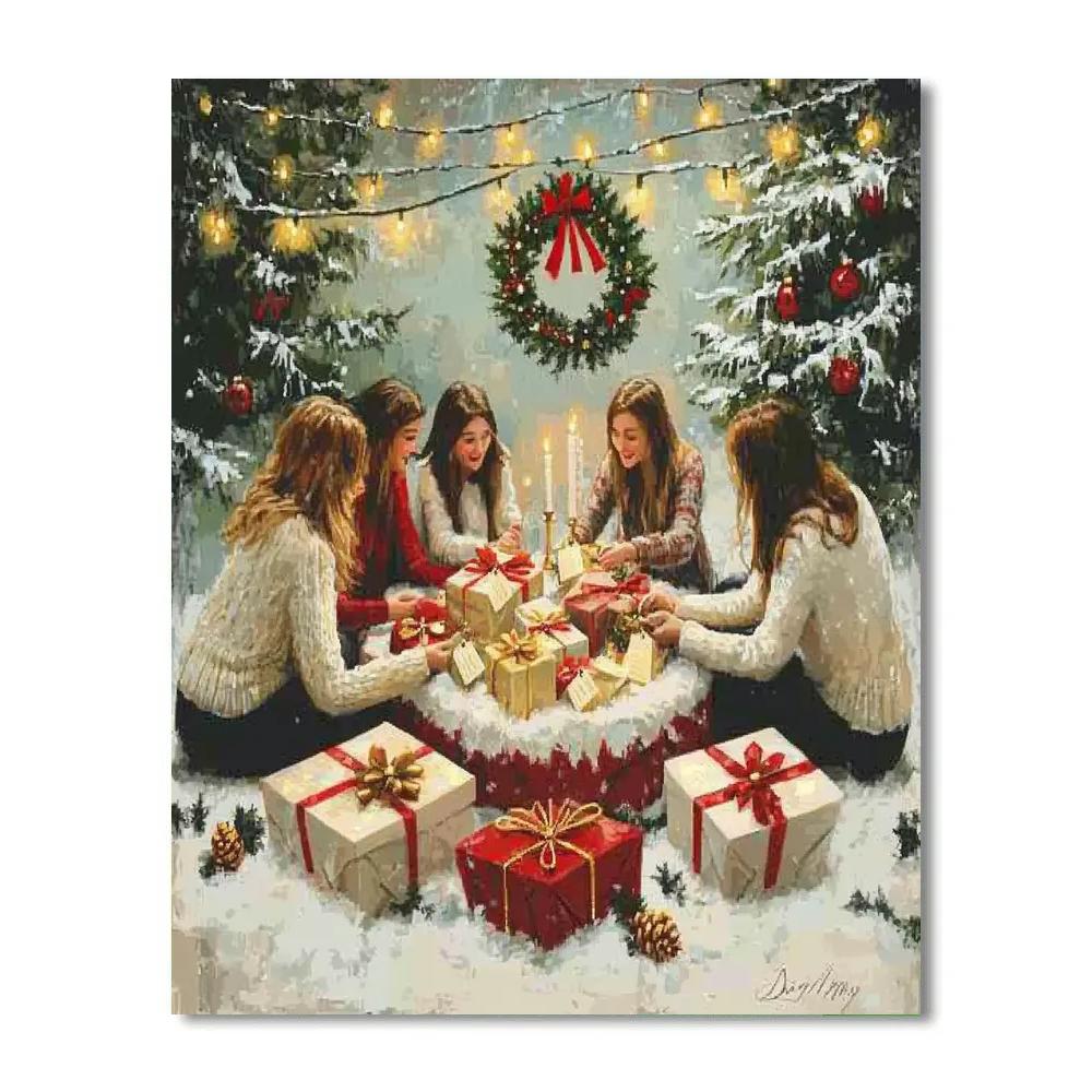 Tree Skirt Gift Sorting paint by color