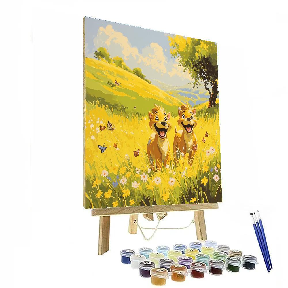 Timon And Pumbaa Meadow Adventure Disney Inspired painting number kit