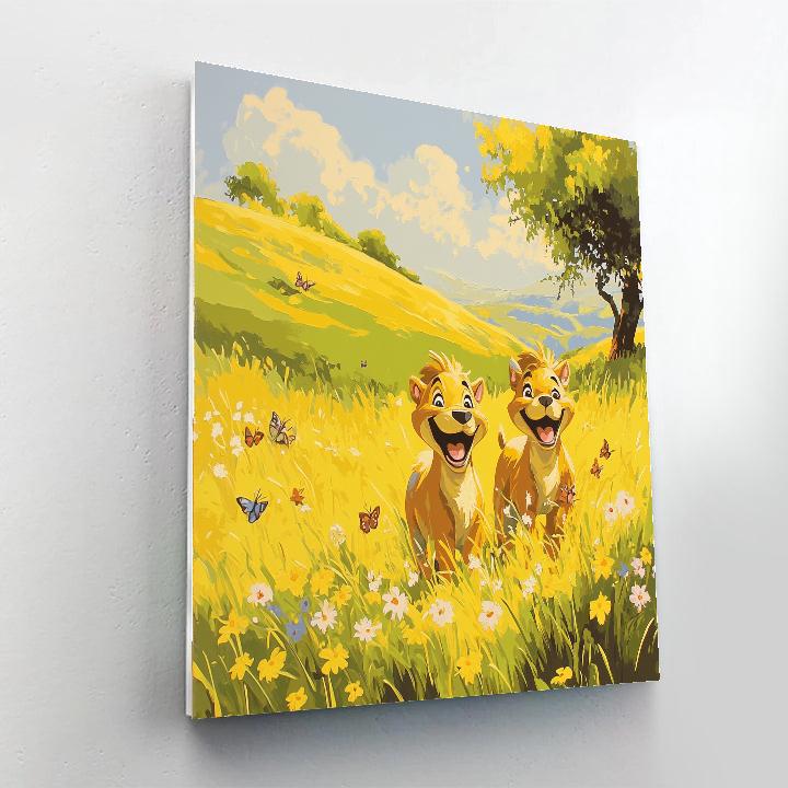 Timon And Pumbaa Meadow Adventure Disney Inspired painting number kit