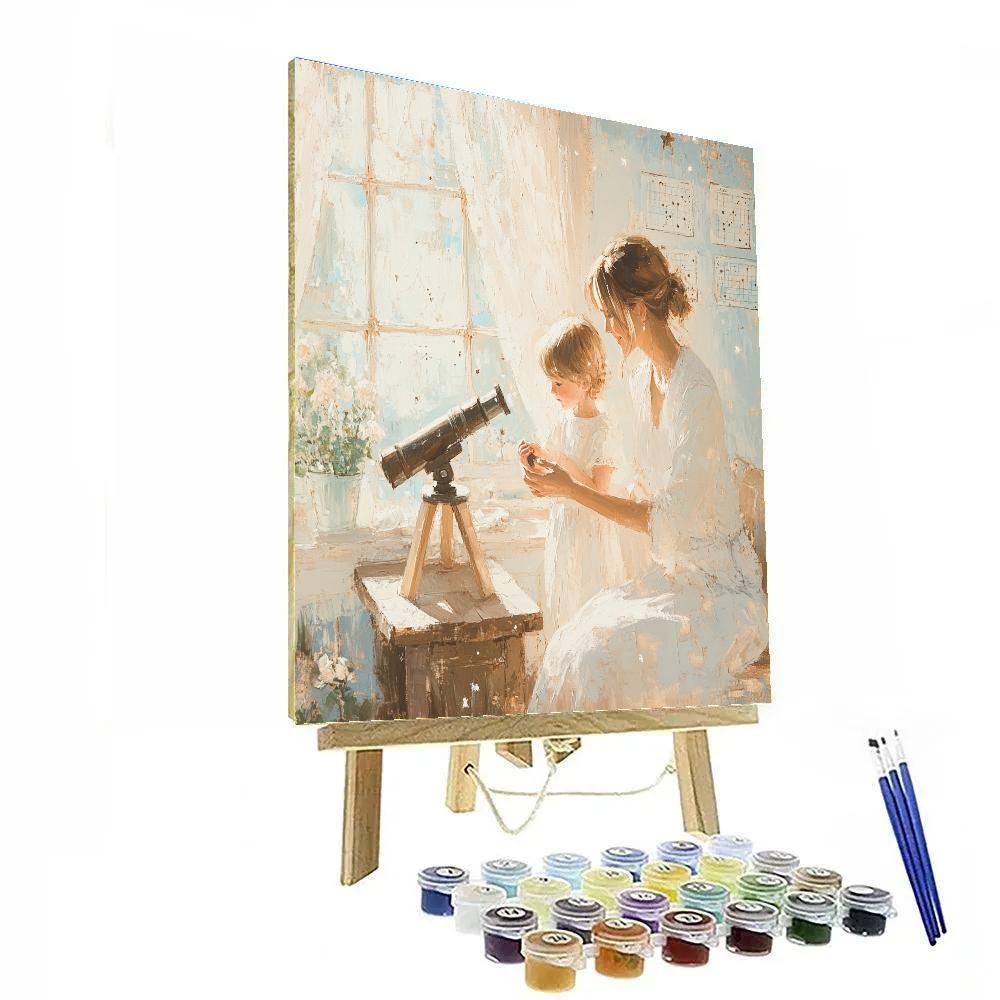 Mary Cassatt Inspired Mother And Telescope paint by numbers