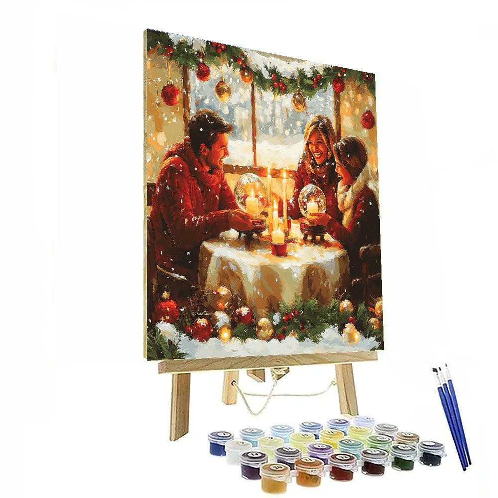 Candlelit Snow Globe Exchange painting number kit