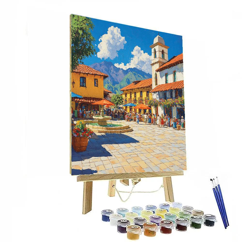 Sunlit Plaza With Historic Architecture In Cusco Peru Paint by numbers kits