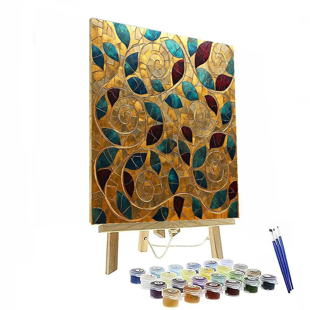 Gustav Klimt Inspired Golden Vine Labyrinth Paint by numbers kits