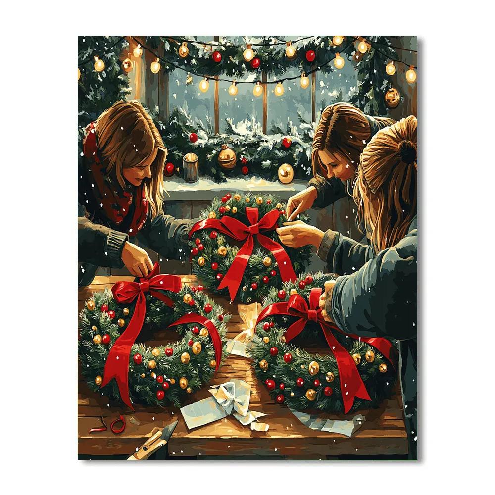Ribbon Wreath Workshop DIY paint by numbers