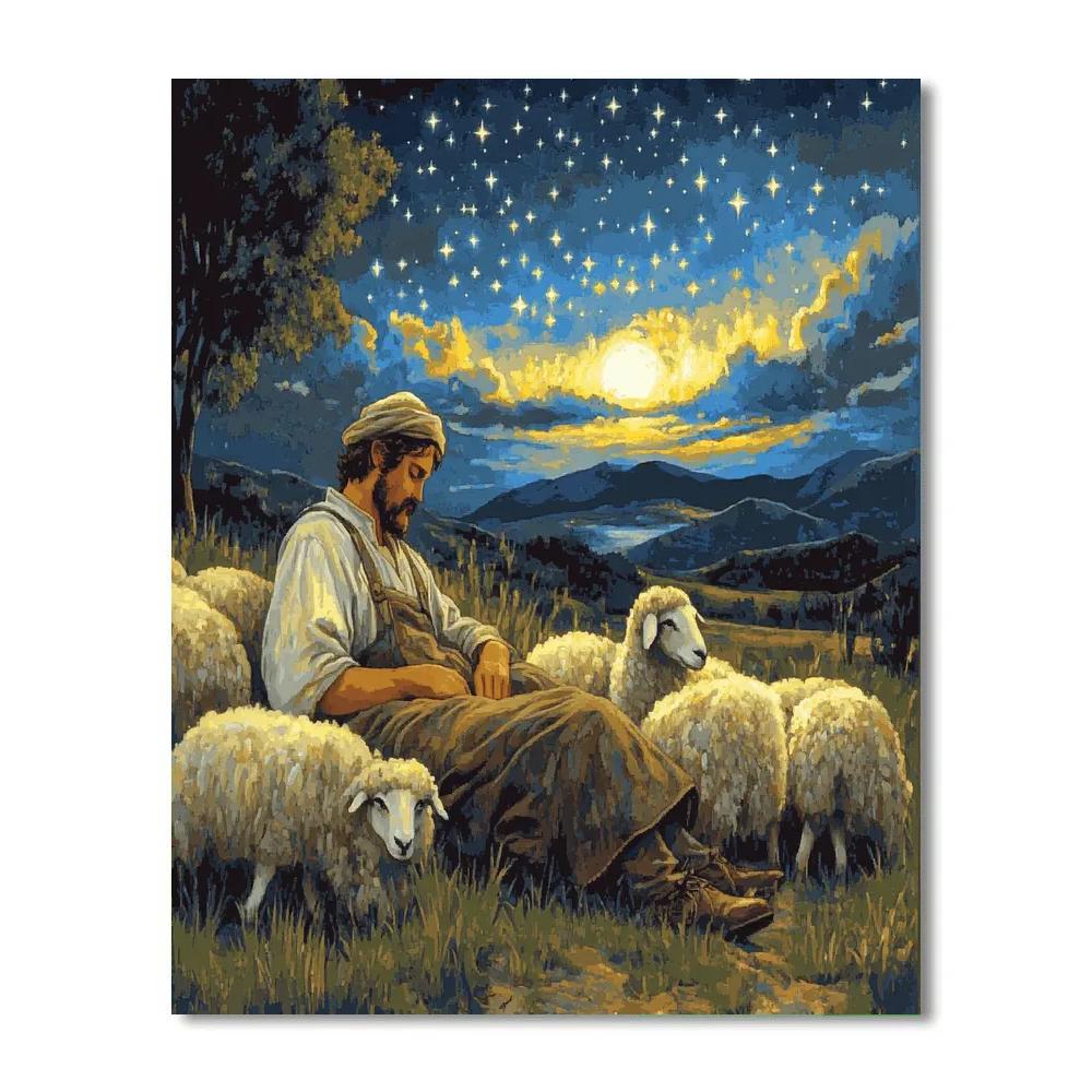 Jean Francois Millet Inspired Shepherd Under Stars Painting by numbers kit