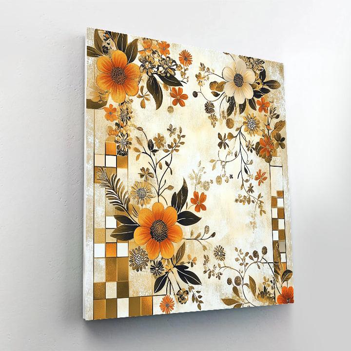Gustav Klimt Inspired Radiant Floral Web Paint by numbers art