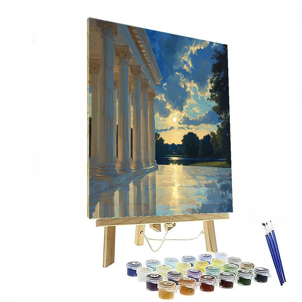 Ingres Inspired Moonlit Temple paint by numbers