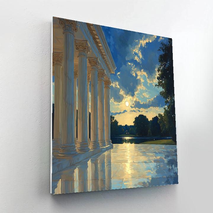 Ingres Inspired Moonlit Temple paint by numbers