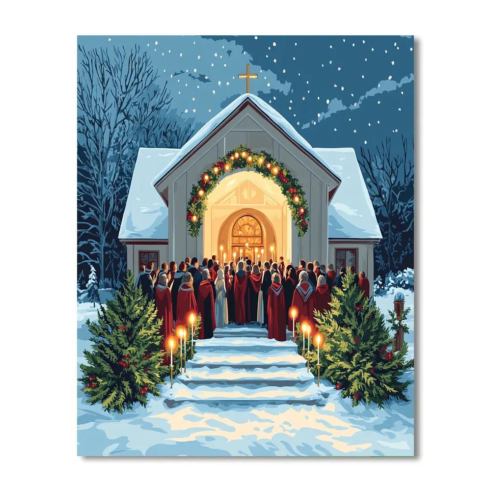 Midnight Mass Doorway Glow Numbered painting kits