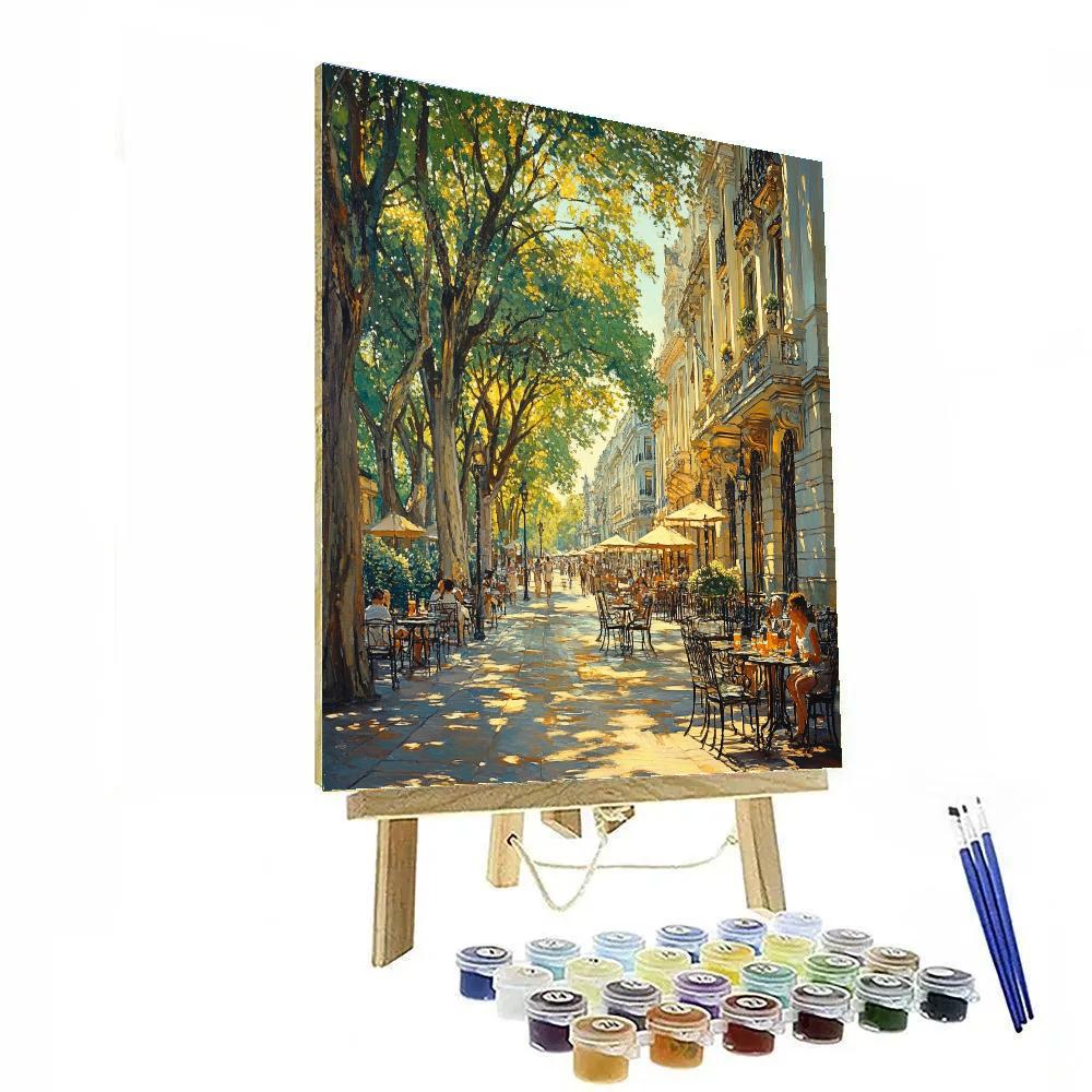 Green Tree-lined Streets And Outdoor Cafes In Buenos Aires Argentina Paint by numbers kits