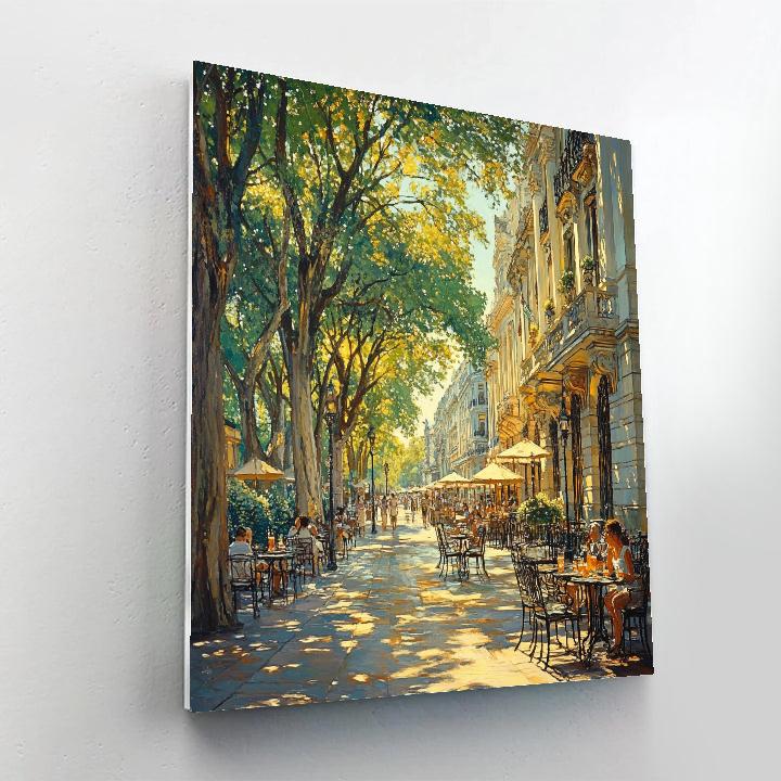 Green Tree-lined Streets And Outdoor Cafes In Buenos Aires Argentina Paint by numbers kits