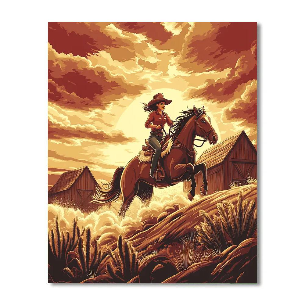 Jessie Rodeo Sunset Disney Inspired DIY paint by numbers