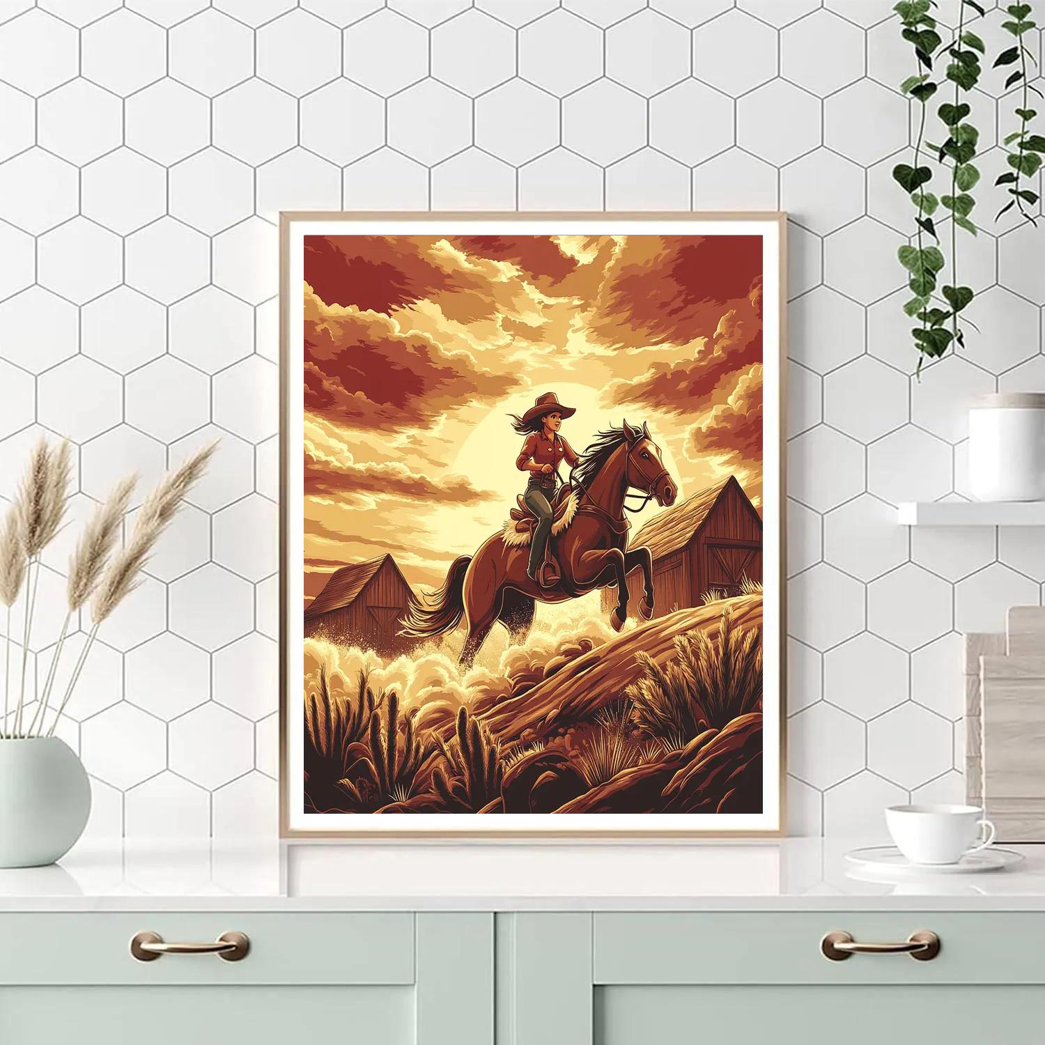 Jessie Rodeo Sunset Disney Inspired DIY paint by numbers