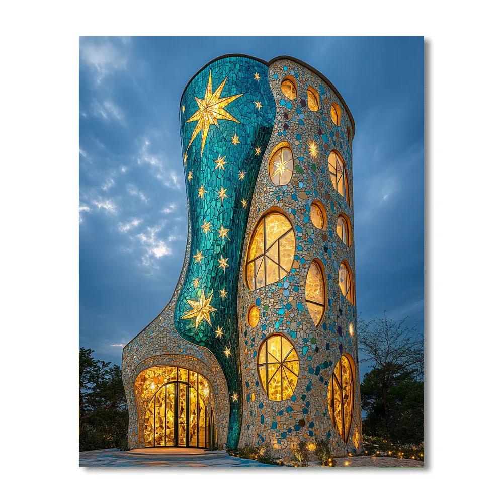 Gaudi Inspired Cosmic Cathedral Facade Paint by numbers kits
