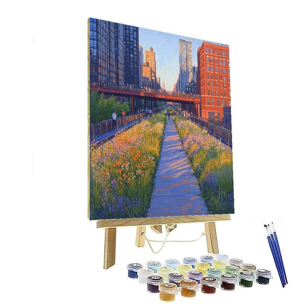 Morning Light On The High Line Urban Park New York City United States Paint by numbers art