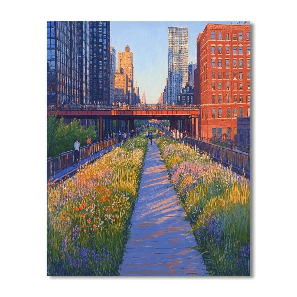 Morning Light On The High Line Urban Park New York City United States Paint by numbers art