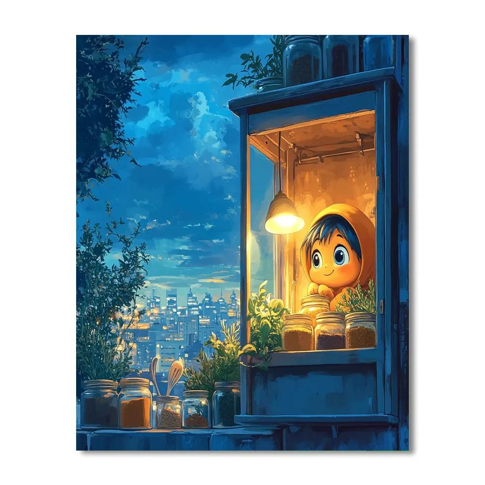Remy Kitchen Window Disney Inspired Paint by numbers art
