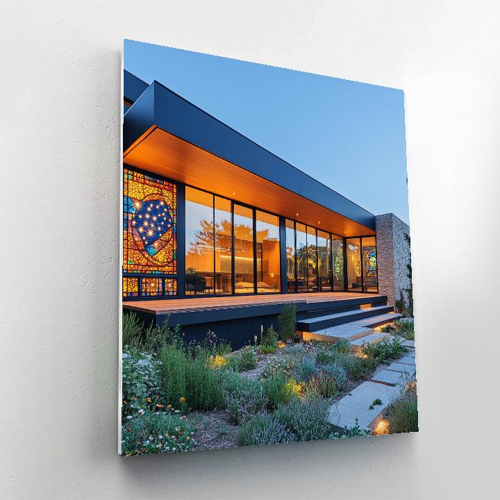 Frank Lloyd Wright Inspired Planetarium Prairie House Painting by numbers kit