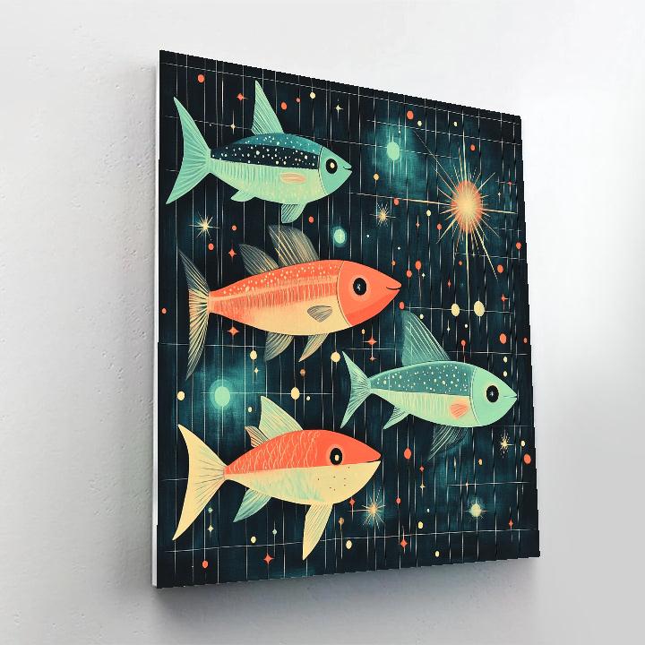 Klee Inspired Astral Fish DIY paint by numbers