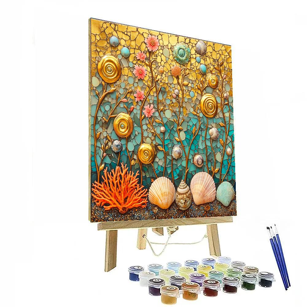 Gustav Klimt Inspired Ornamental Coral Garden DIY paint by numbers