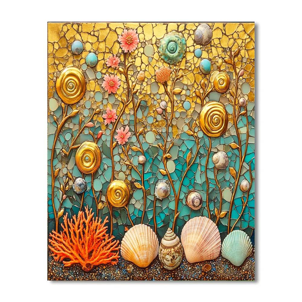 Gustav Klimt Inspired Ornamental Coral Garden DIY paint by numbers