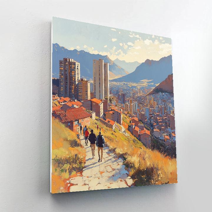 Santiago Skyline From San Cristobal Hill Chile Numbered painting kits