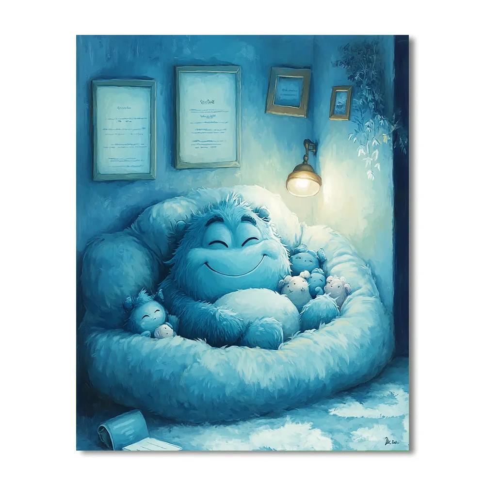 Sulley Cozy Nap Time Disney Inspired Paint by numbers art