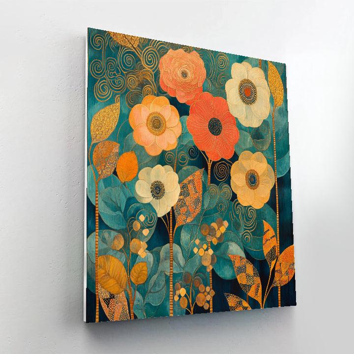 Gustav Klimt Inspired Radiant Floral Tapestry Paint by numbers art
