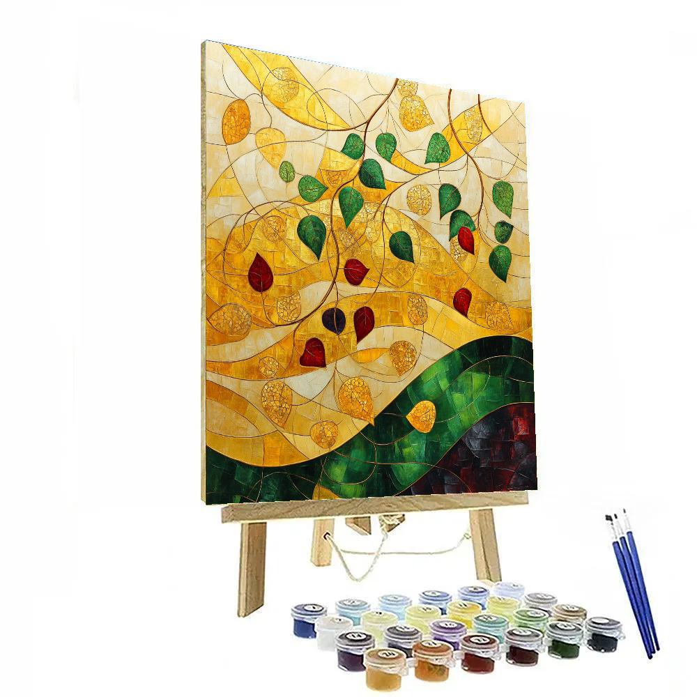 Gustav Klimt Inspired Abstract Golden Vine Dance Paint by numbers kits
