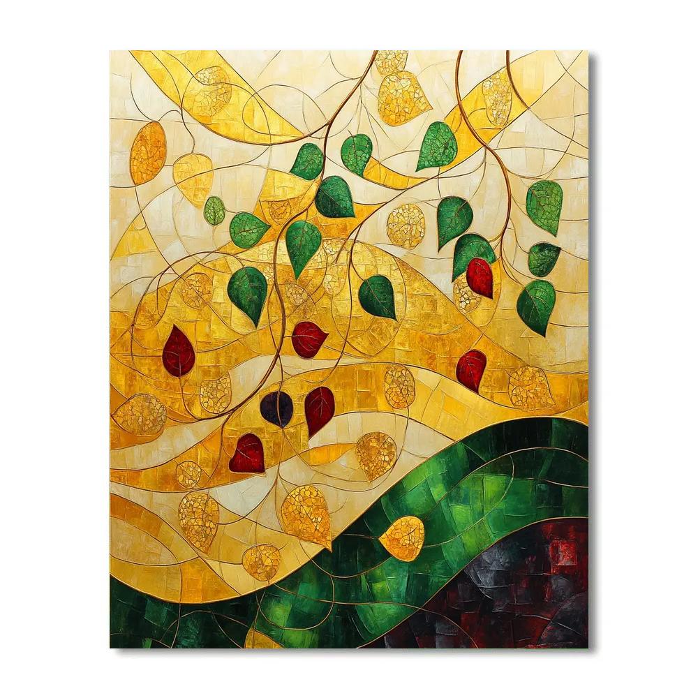 Gustav Klimt Inspired Abstract Golden Vine Dance Paint by numbers kits