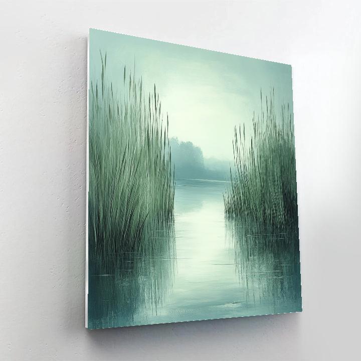 Claude Monet Inspired Misty Morning Over Reed Lagoon DIY paint by numbers