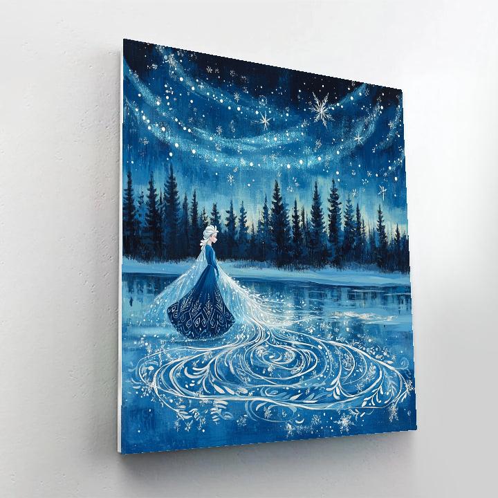 Elsa Frozen Lake Glow Disney Inspired Paint by numbers art