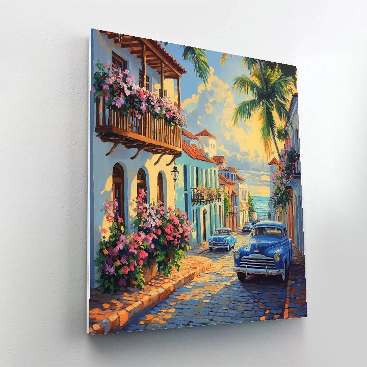 Historic District With Colorful Buildings In Havana Cuba Number painting