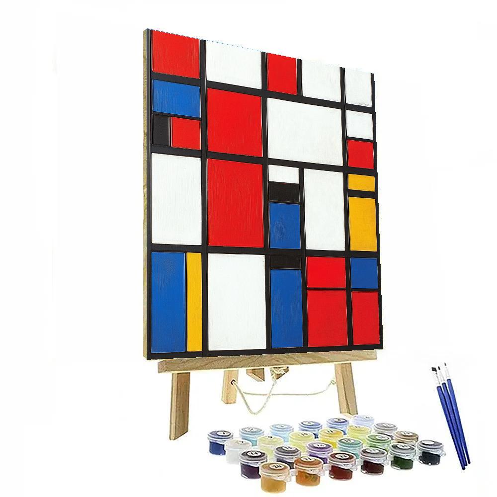 Piet Mondrian Inspired Citylights Rhythm Number painting