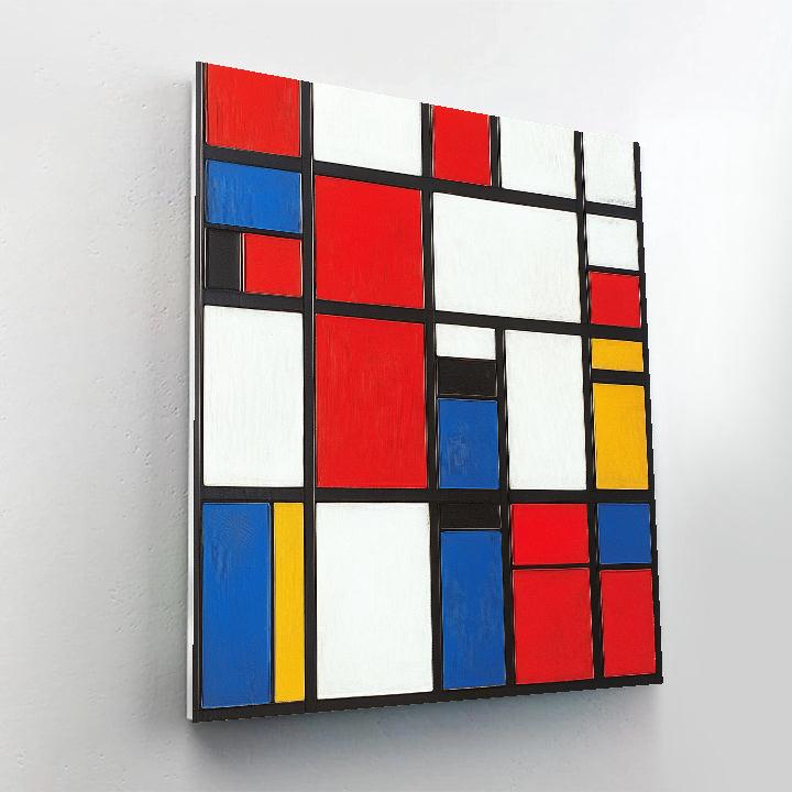 Piet Mondrian Inspired Citylights Rhythm Number painting