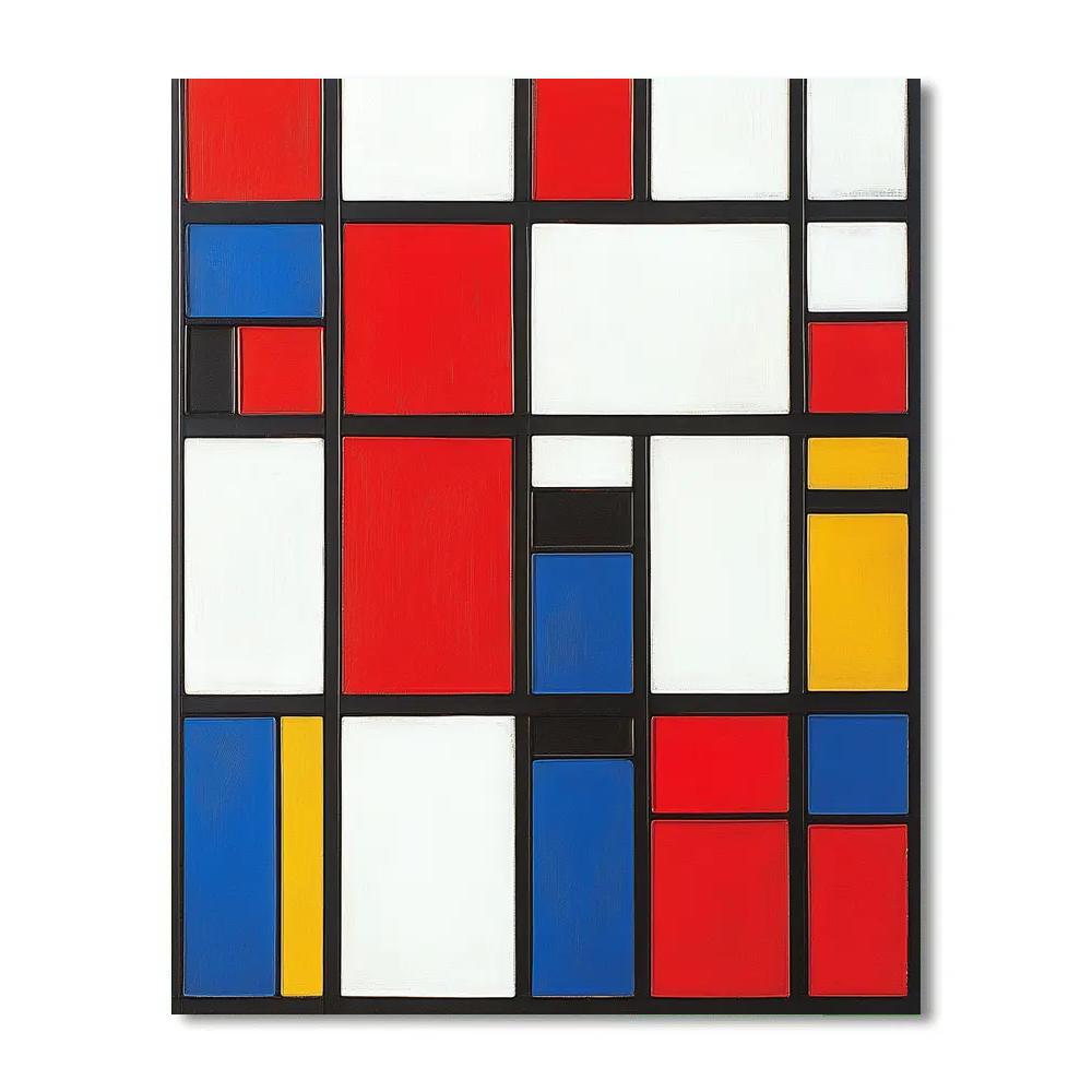 Piet Mondrian Inspired Citylights Rhythm Number painting