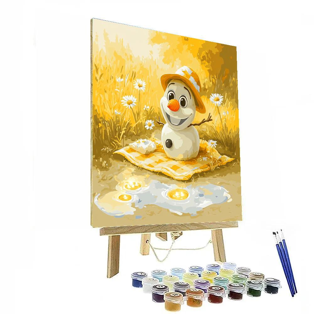 Olaf Sunny Snowman Picnic Disney Inspired Paint by numbers kits
