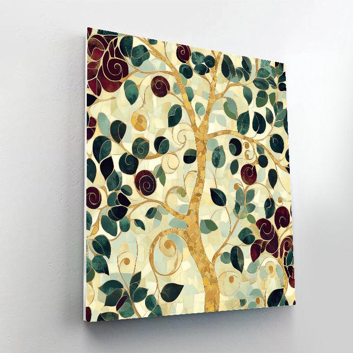 Gustav Klimt Inspired Ornamental Forest Whispers paint by numbers