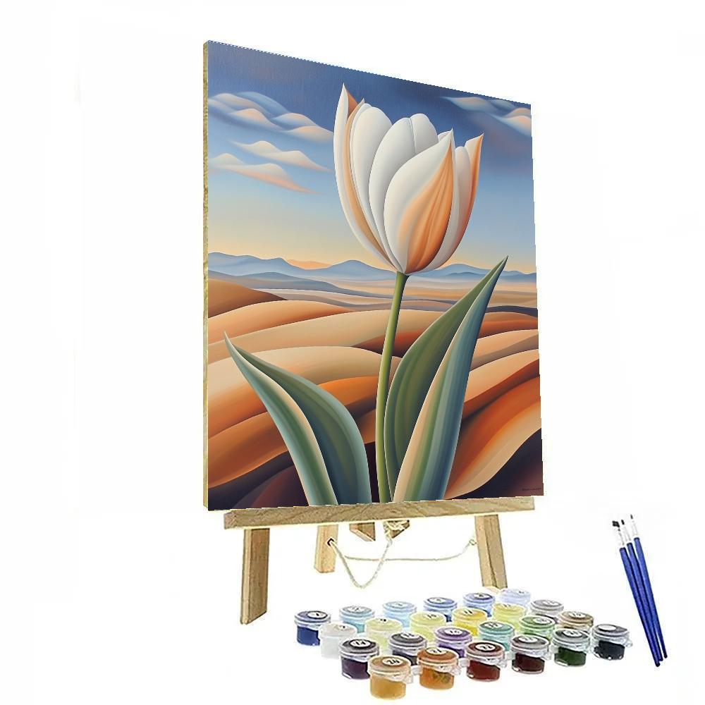 Georgia OKeeffe Inspired Desert Tulip painting number kit